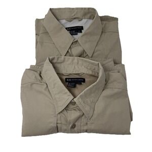 511 Tactical Series Khaki Vented Long Sleeve Button Up Shirt Men's XL Lot Of 2